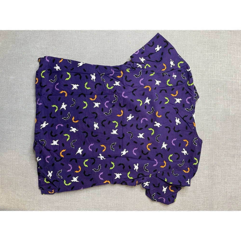 Disney Mickey Mouse Halloween Purple SIZE LARGE Nurse Scrub Top Uniform - Picture 6 of 6